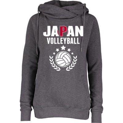 Japan Volleyball Fans Jersey Cute Gift Japanese Flag Sport Lovers Gift Womens Funnel Neck Pullover Hood