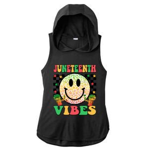 Junenth Vibes Freedom Day 1865 Black History Month Groovy Gift Ladies PosiCharge Tri-Blend Wicking Draft Hoodie Tank