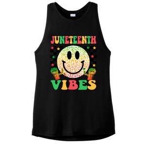 Junenth Vibes Freedom Day 1865 Black History Month Groovy Gift Ladies PosiCharge Tri-Blend Wicking Tank