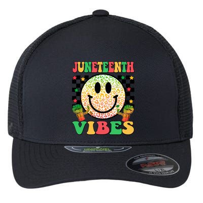 Junenth Vibes Freedom Day 1865 Black History Month Groovy Gift Flexfit Unipanel Trucker Cap