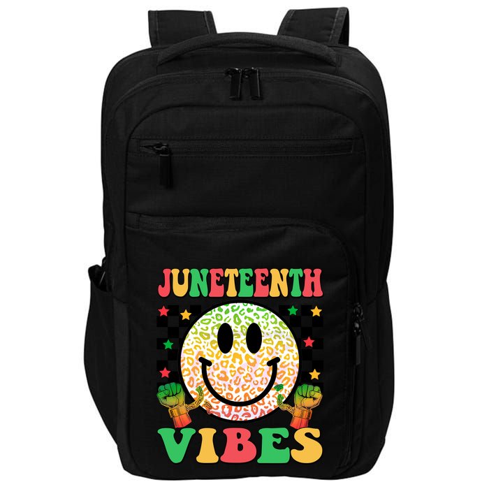 Junenth Vibes Freedom Day 1865 Black History Month Groovy Gift Impact Tech Backpack
