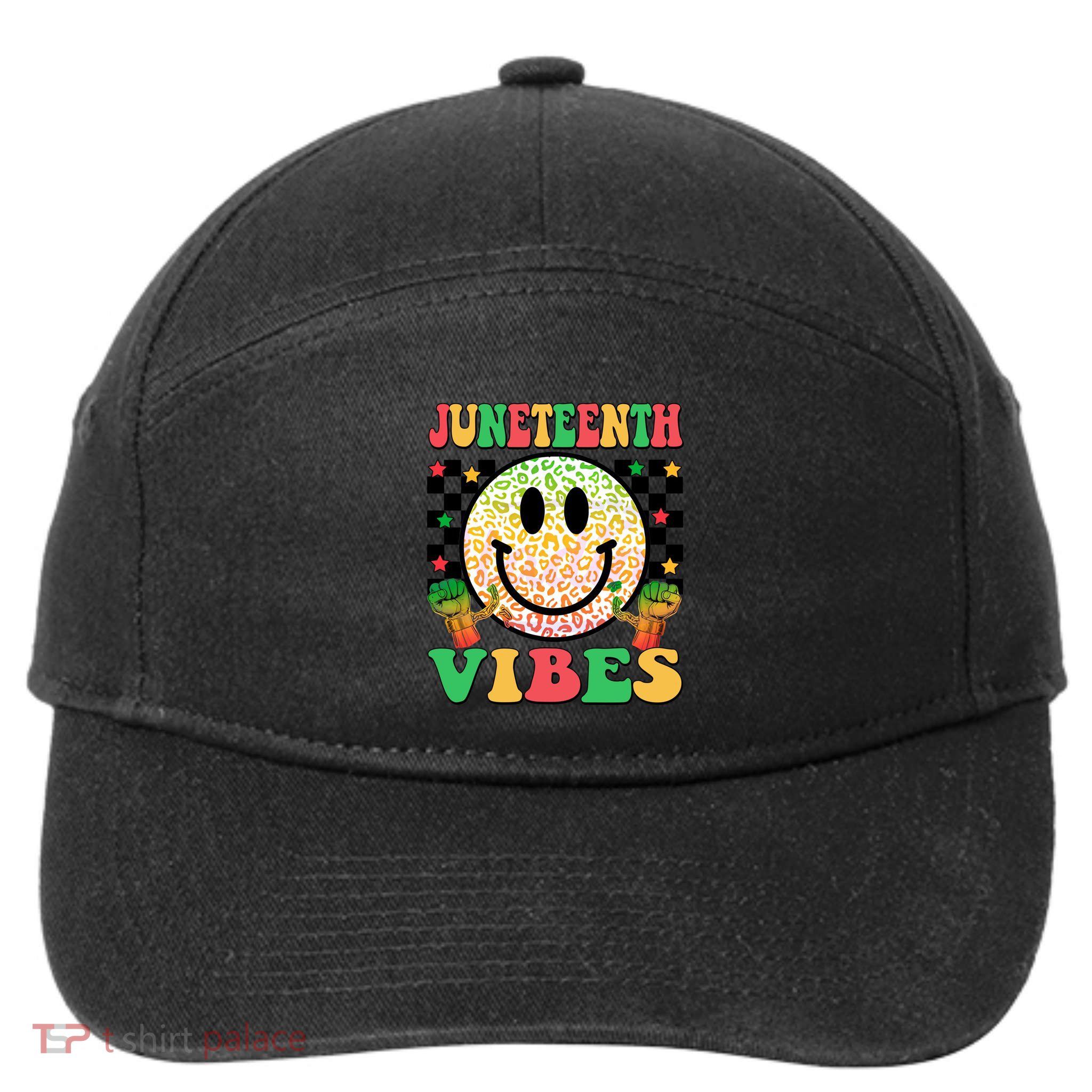 Junenth Vibes Freedom Day 1865 Black History Month Groovy Gift 7-Panel Snapback Hat