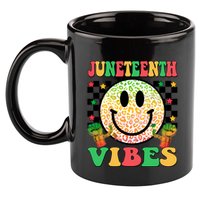Junenth Vibes Freedom Day 1865 Black History Month Groovy Gift 11oz C Handle Ceramic Mug