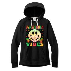 Junenth Vibes Freedom Day 1865 Black History Month Groovy Gift Women's Fleece Hoodie