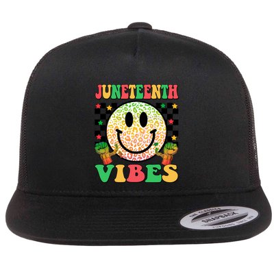 Junenth Vibes Freedom Day 1865 Black History Month Groovy Gift Flatbill Hat