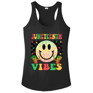 Junenth Vibes Freedom Day 1865 Black History Month Groovy Gift Ladies PosiCharge Competitor Racerback Tank