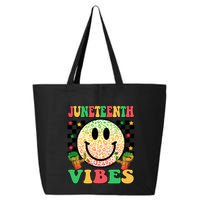 Junenth Vibes Freedom Day 1865 Black History Month Groovy Gift 25L Jumbo Tote