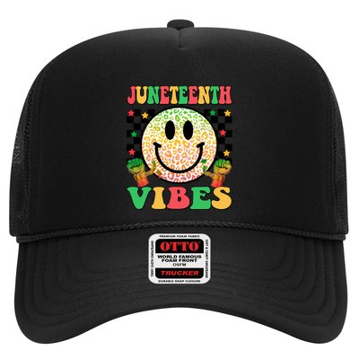 Junenth Vibes Freedom Day 1865 Black History Month Groovy Gift Trucker Hat