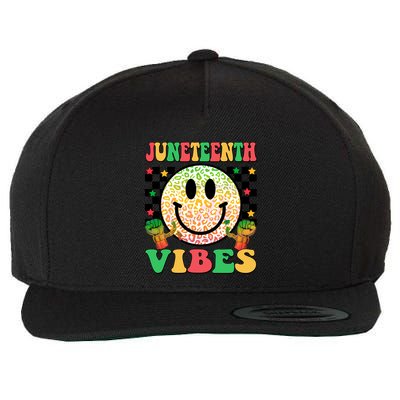 Junenth Vibes Freedom Day 1865 Black History Month Groovy Gift Wool Snapback Cap