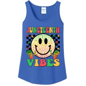 Junenth Vibes Freedom Day 1865 Black History Month Groovy Gift Ladies Essential Tank