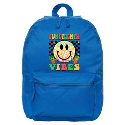 Junenth Vibes Freedom Day 1865 Black History Month Groovy Gift 16 in Basic Backpack