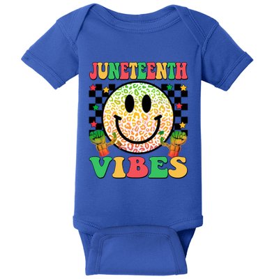 Junenth Vibes Freedom Day 1865 Black History Month Groovy Gift Baby Bodysuit