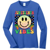 Junenth Vibes Freedom Day 1865 Black History Month Groovy Gift Ladies Long Sleeve Shirt