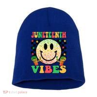 Junenth Vibes Freedom Day 1865 Black History Month Groovy Gift Short Acrylic Beanie