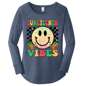 Junenth Vibes Freedom Day 1865 Black History Month Groovy Gift Women's Perfect Tri Tunic Long Sleeve Shirt