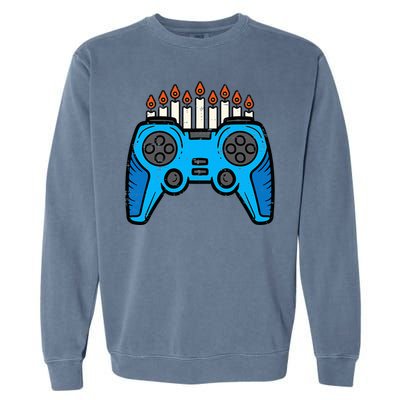 Jewish Video Game Gamer Hanukkah Chanukah  Garment-Dyed Sweatshirt