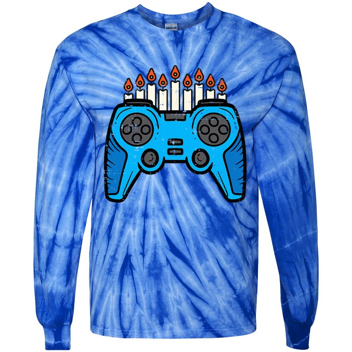 Jewish Video Game Gamer Hanukkah Chanukah  Tie-Dye Long Sleeve Shirt