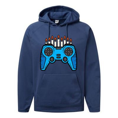 Jewish Video Game Gamer Hanukkah Chanukah  Performance Fleece Hoodie