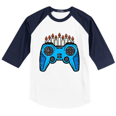 Jewish Video Game Gamer Hanukkah Chanukah  Baseball Sleeve Shirt