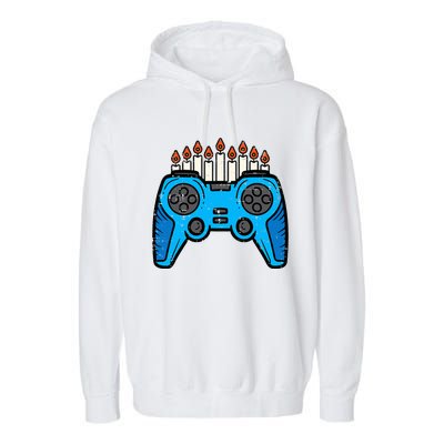 Jewish Video Game Gamer Hanukkah Chanukah  Garment-Dyed Fleece Hoodie