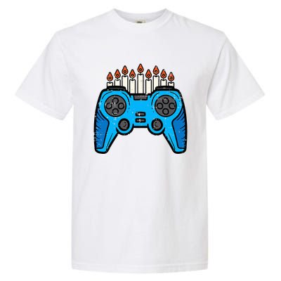 Jewish Video Game Gamer Hanukkah Chanukah  Garment-Dyed Heavyweight T-Shirt