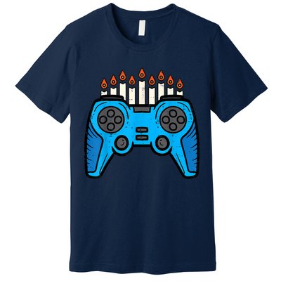 Jewish Video Game Gamer Hanukkah Chanukah     Premium T-Shirt