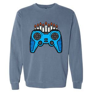 Jewish Video Game Gamer Hanukkah Chanukah  Garment-Dyed Sweatshirt