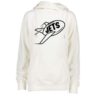 Jets Vintage Jet Ball Womens Funnel Neck Pullover Hood