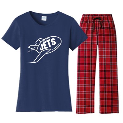 Jets Vintage Jet Ball Women's Flannel Pajama Set