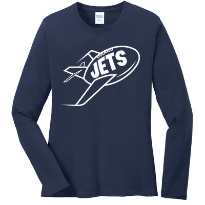 Jets Vintage Jet Ball Ladies Long Sleeve Shirt