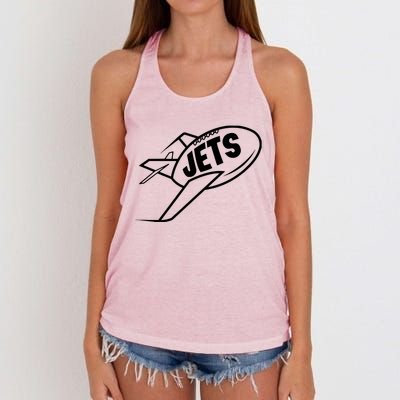 Jets Vintage Jet Ball Women's Knotted Racerback Tank