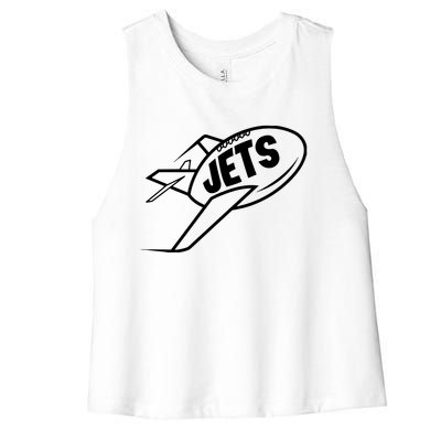 Jets Vintage Jet Ball Women's Racerback Cropped Tank