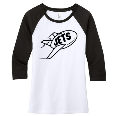 Jets Vintage Jet Ball Women's Tri-Blend 3/4-Sleeve Raglan Shirt