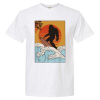 Japanese Vintage Kanagawa Art Surfing Bigfoot Hanging Ten Garment-Dyed Heavyweight T-Shirt