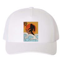 Japanese Vintage Kanagawa Art Surfing Bigfoot Hanging Ten Yupoong Adult 5-Panel Trucker Hat