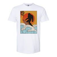 Japanese Vintage Kanagawa Art Surfing Bigfoot Hanging Ten Softstyle CVC T-Shirt