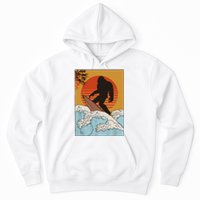 Japanese Vintage Kanagawa Art Surfing Bigfoot Hanging Ten Hoodie