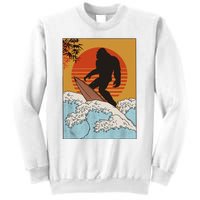 Japanese Vintage Kanagawa Art Surfing Bigfoot Hanging Ten Sweatshirt