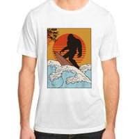 Japanese Vintage Kanagawa Art Surfing Bigfoot Hanging Ten Adult ChromaSoft Performance T-Shirt