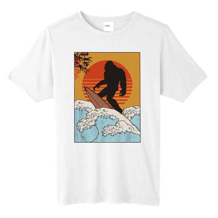 Japanese Vintage Kanagawa Art Surfing Bigfoot Hanging Ten Tall Fusion ChromaSoft Performance T-Shirt