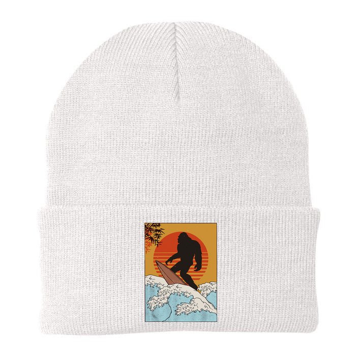 Japanese Vintage Kanagawa Art Surfing Bigfoot Hanging Ten Knit Cap Winter Beanie