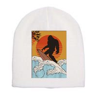 Japanese Vintage Kanagawa Art Surfing Bigfoot Hanging Ten Short Acrylic Beanie