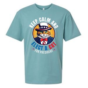 Joking Voter Keep Calm And Elect A Cat For President Sueded Cloud Jersey T-Shirt