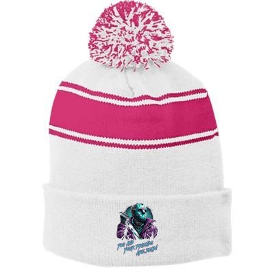 Jason Voorhees Nes Retro 8bit Horror Graphic Stripe Pom Pom Beanie