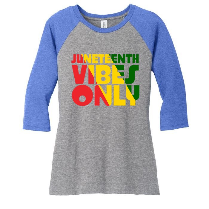 Juneteenth Vibes Only African America Flag Indepedence Day Gift Women's Tri-Blend 3/4-Sleeve Raglan Shirt