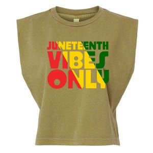 Juneteenth Vibes Only African America Flag Indepedence Day Gift Garment-Dyed Women's Muscle Tee