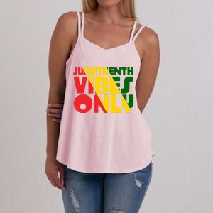 Juneteenth Vibes Only African America Flag Indepedence Day Gift Women's Strappy Tank