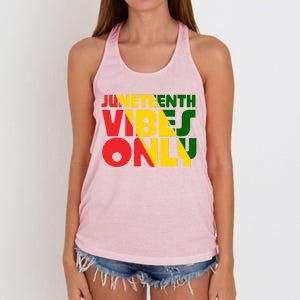 Juneteenth Vibes Only African America Flag Indepedence Day Gift Women's Knotted Racerback Tank