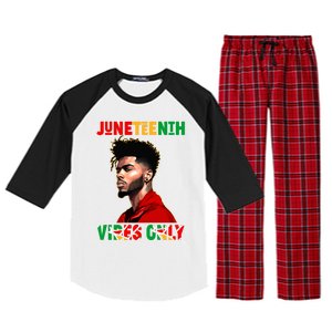 Juneteenth Vibes Only Black King Black Freedom Afro Gift Raglan Sleeve Pajama Set