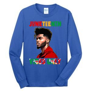 Juneteenth Vibes Only Black King Black Freedom Afro Gift Tall Long Sleeve T-Shirt